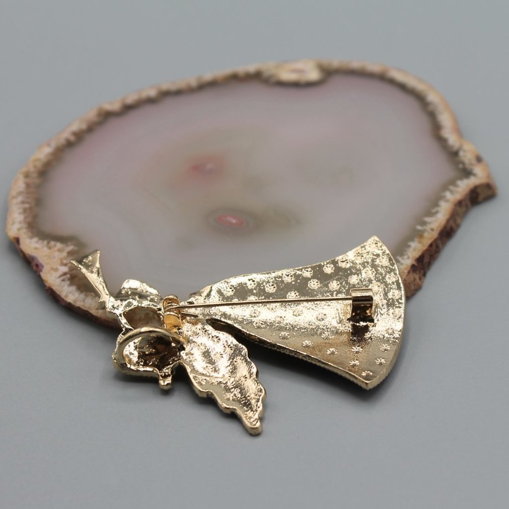 Angel Holidays Christmas pin brooch jewelry pendant necklace gold red green - Picture 6 of 12